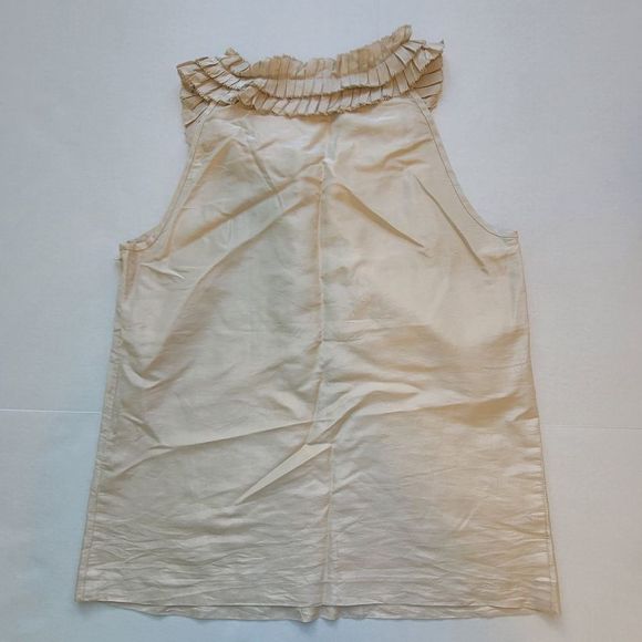 J.Crew Silk Ivory Ruffle Collar Top - Picture 3 of 7